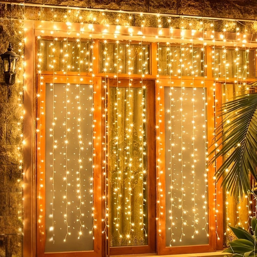Guirlande Lumineuse Rideau Blanc Chaud LED USB Set