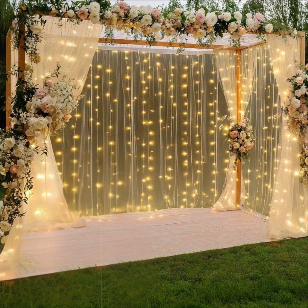 Guirlande Lumineuse Rideau Blanc Chaud LED USB Set