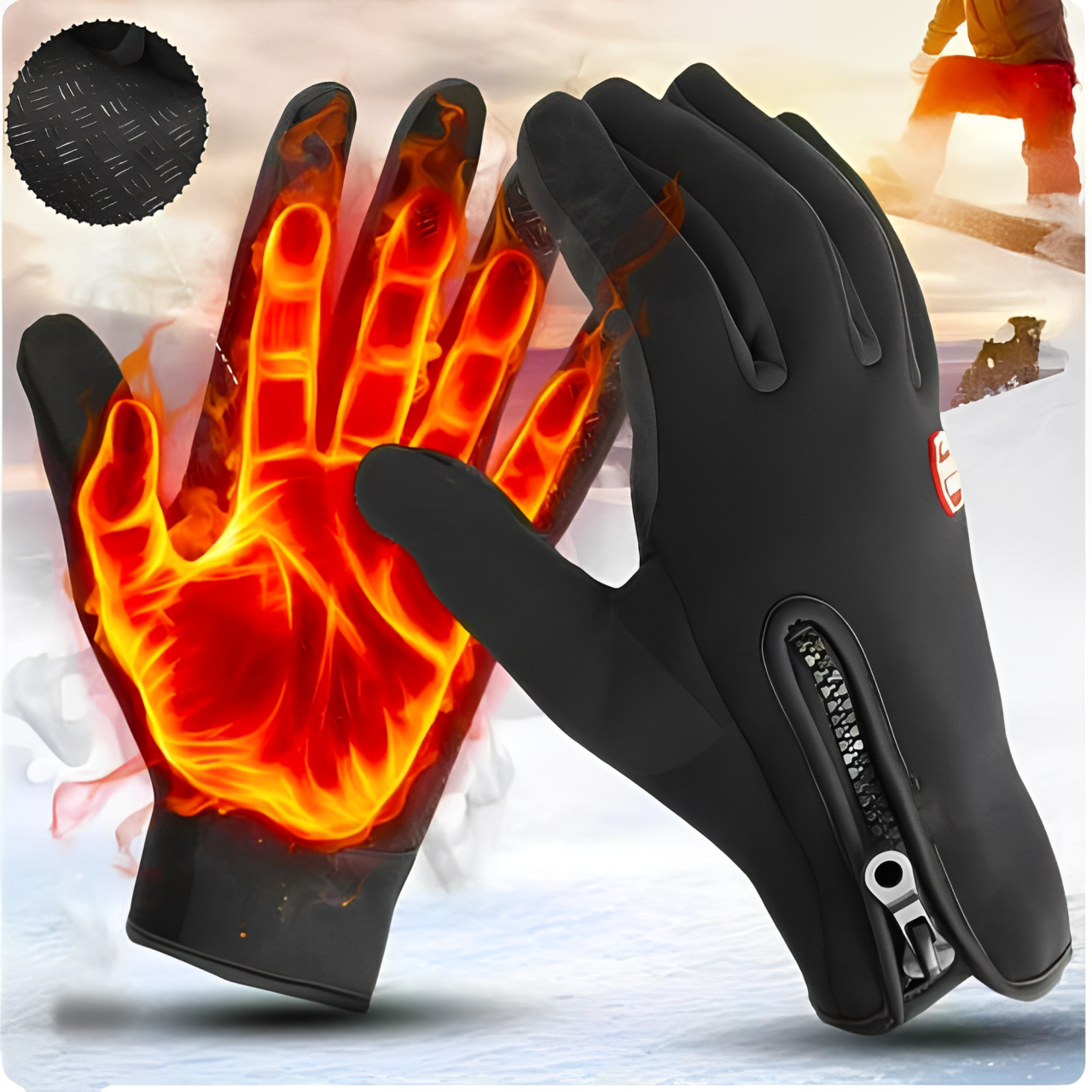 Gants de cyclisme chauds avec 3 supports d'écran tactiles chauds, imperméables, gants de vélo d'hiver unisexes | Sansotis