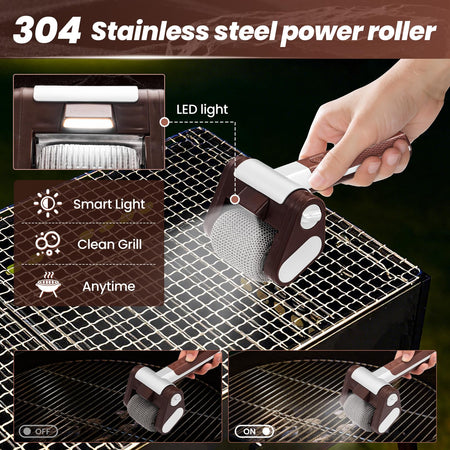 Sakerplus® Nettoyeur de Grill Électrique – Sans Poils Métalliques