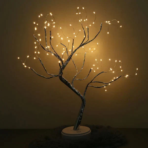 Lampe de chevet branche d'arbre guirlande lumineuse