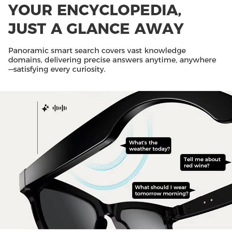 Lunettes intelligentes avec caméra intégrée et audio Bluetooth