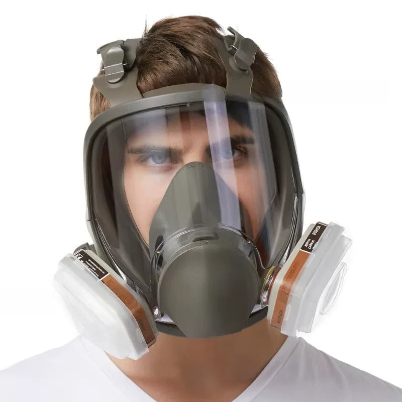Masque respiratoire facial intégral avec lentille anti-buée et joint en silicone