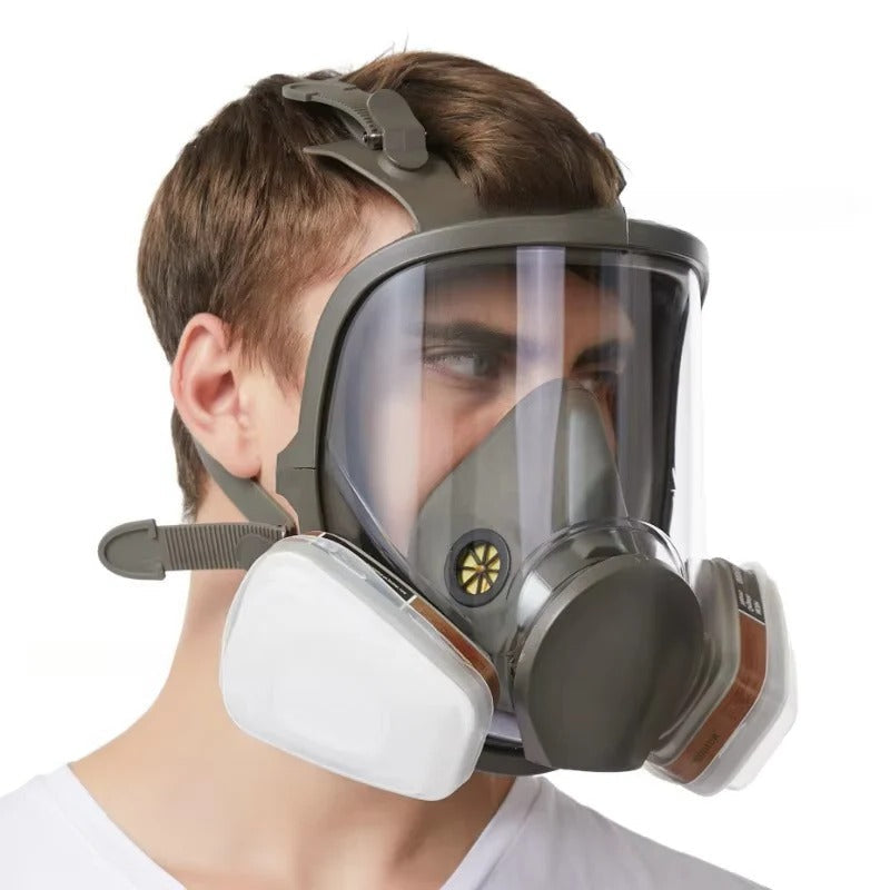 Masque respiratoire facial intégral avec lentille anti-buée et joint en silicone