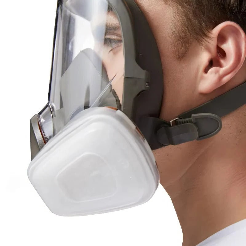 Masque respiratoire facial intégral avec lentille anti-buée et joint en silicone