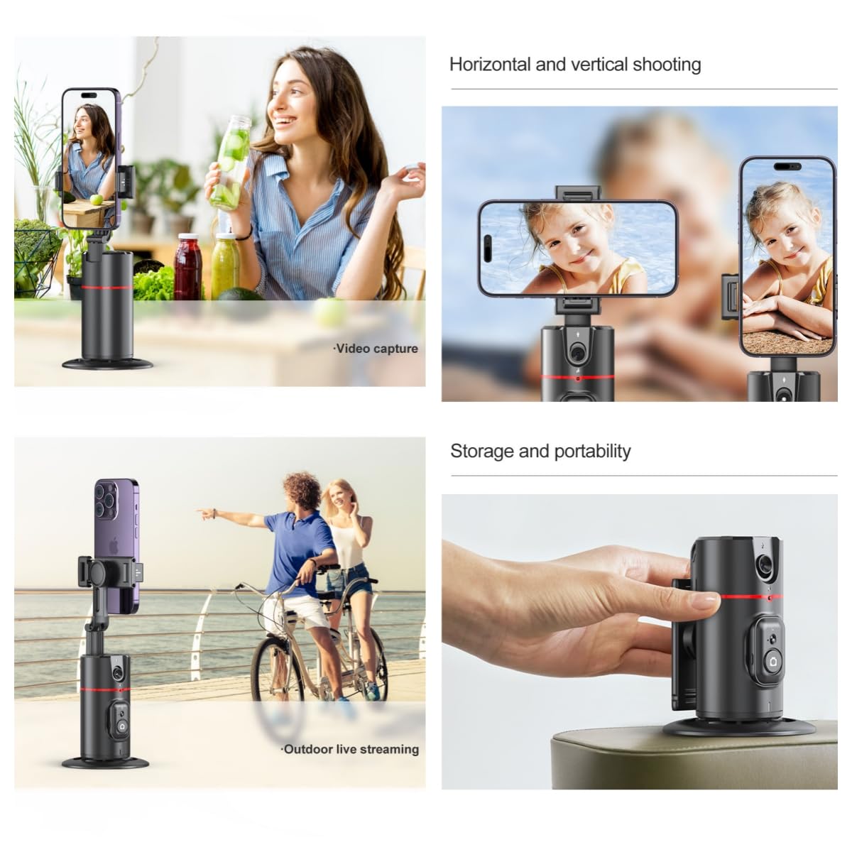 Sakerplus® Trépied de Suivi Automatique du Visage avec Télécommande