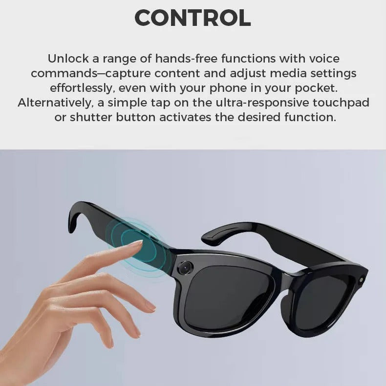 Lunettes intelligentes avec caméra intégrée et audio Bluetooth