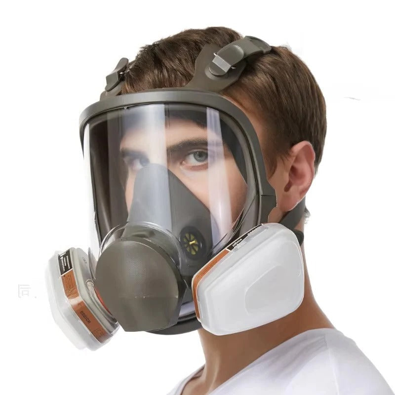 Masque respiratoire facial intégral avec lentille anti-buée et joint en silicone