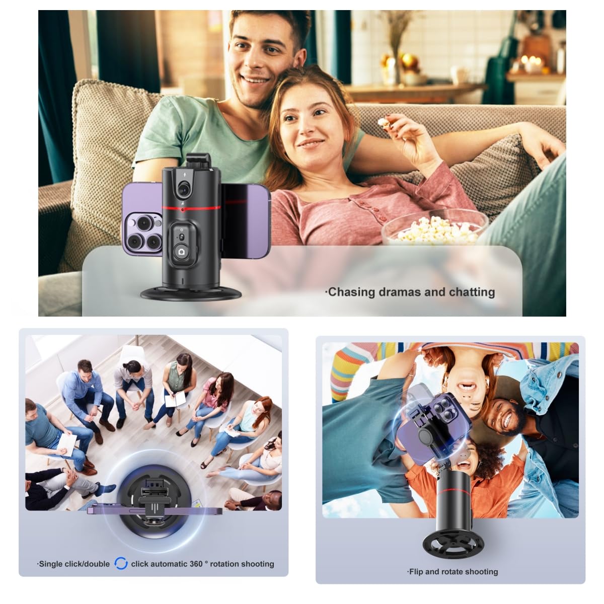 Sakerplus® Trépied de Suivi Automatique du Visage avec Télécommande
