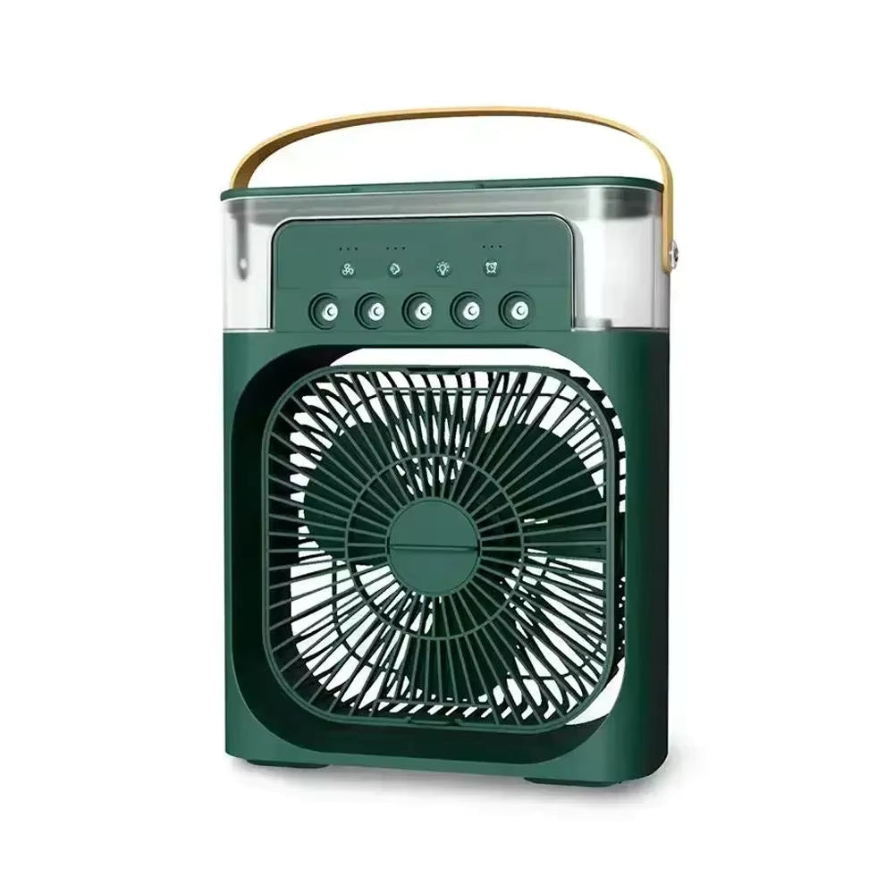 Mini Ventilateur Brumisateur Humidificateur Portable – Rafraîchissement, Brume 5 Buses &amp; Veilleuse 3-en-1