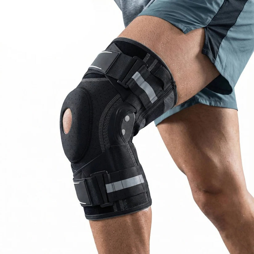 Manchon de compression pour le genou avec stabilisateurs latéraux, pour la course et le basket-ball