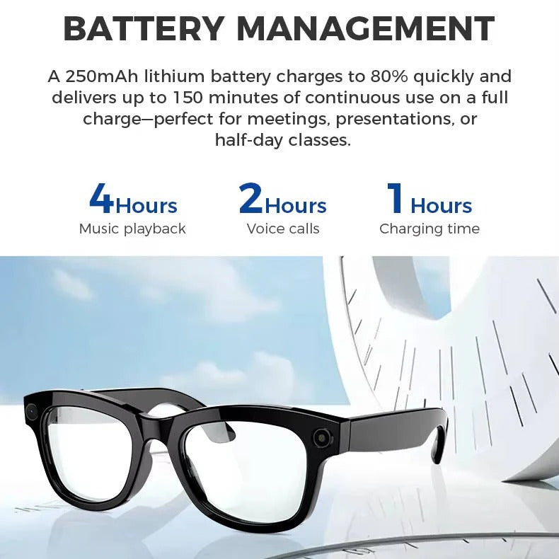 Lunettes intelligentes avec caméra intégrée et audio Bluetooth