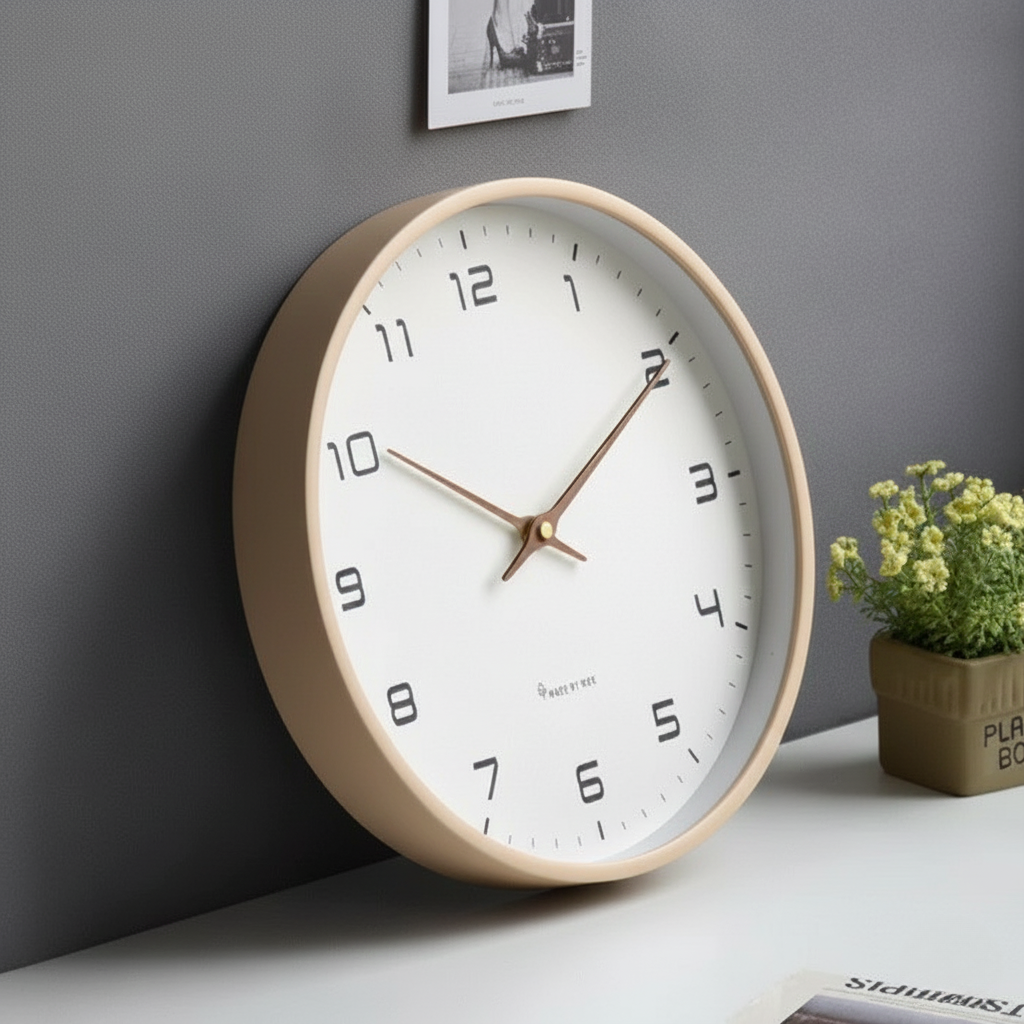 Horloge murale scandinave en bois – Horloge silencieuse · Horloge minimaliste · Accents naturels pour le salon, la chambre à coucher, le bureau · Suivi du temps élégant · Design élégant | Sansotis