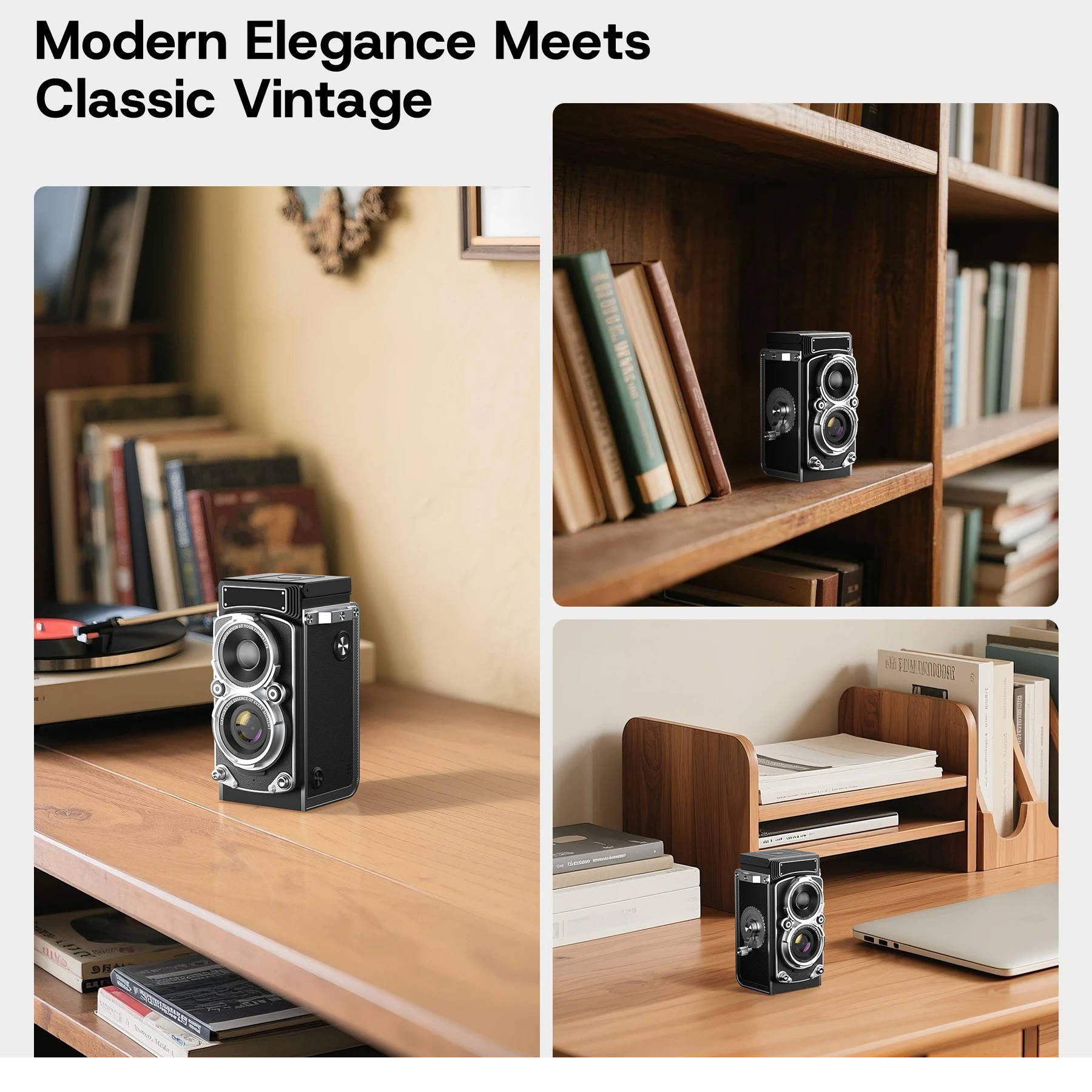 Appareil photo numérique compact rétro 12 Mpx à prise de vue instantanée, vidéo 1080p, carte 16 Go, batterie 1000 mAh