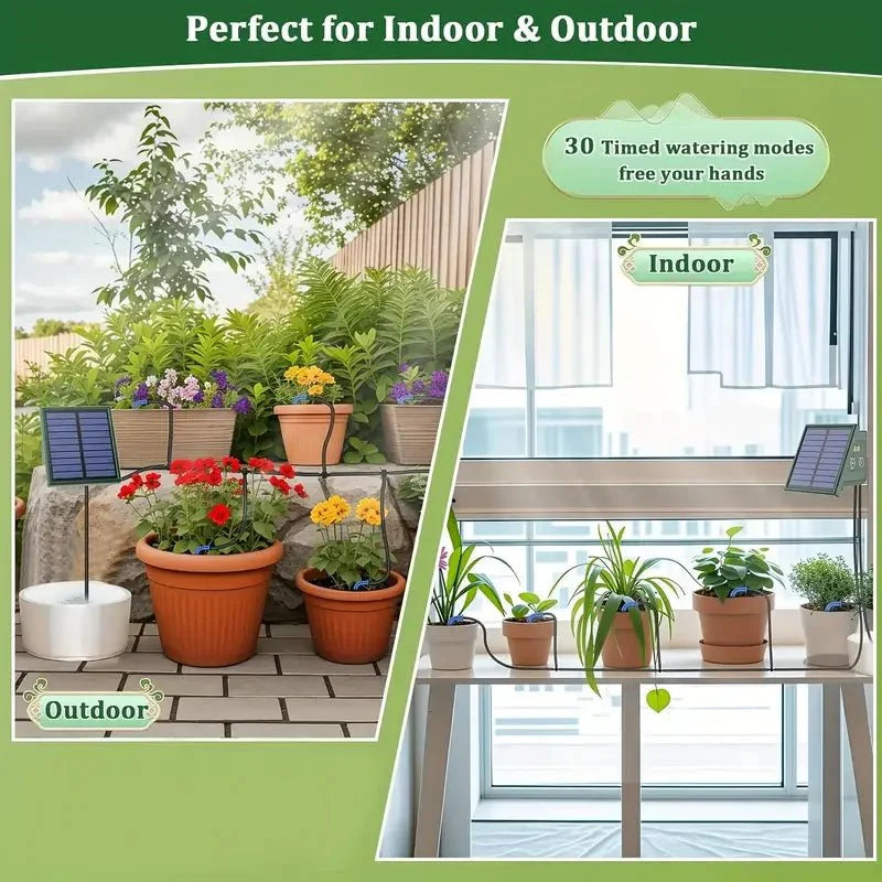 Irrigation goutte-à-goutte solaire intelligente pour petits jardins
