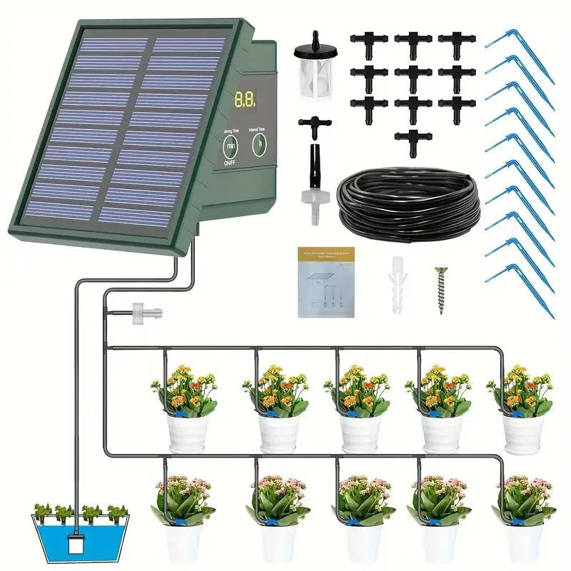 Irrigation goutte-à-goutte solaire intelligente pour petits jardins