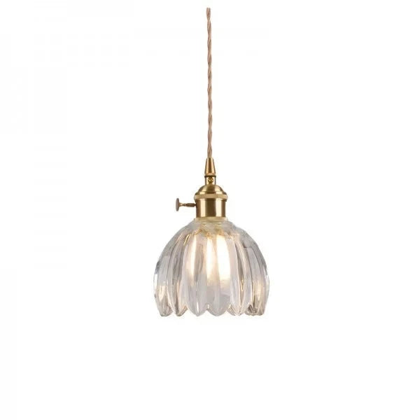 Luminaire suspendu fleur en verre japonais à 1 lumière