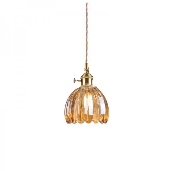 Luminaire suspendu fleur en verre japonais à 1 lumière