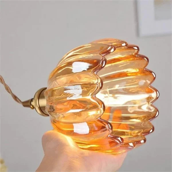 Luminaire suspendu fleur en verre japonais à 1 lumière