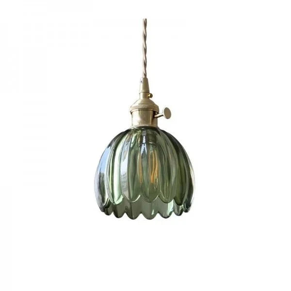 Luminaire suspendu fleur en verre japonais à 1 lumière