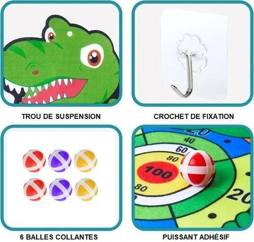 Jeu de Fléchettes pour Enfants – Cible à Balles Collantes Sécurisée & Amusante