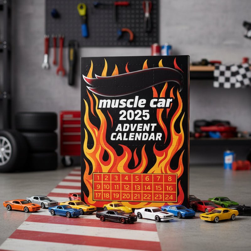 Calendrier de l'Avent 2D pour enfants avec 24 mini voitures - Cadeau de Noël festif