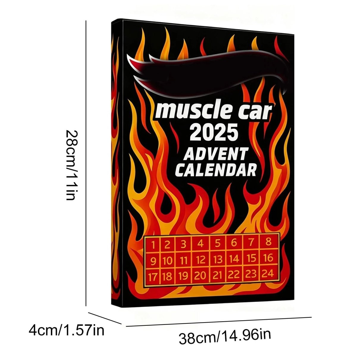 Calendrier de l'Avent 2D pour enfants avec 24 mini voitures - Cadeau de Noël festif