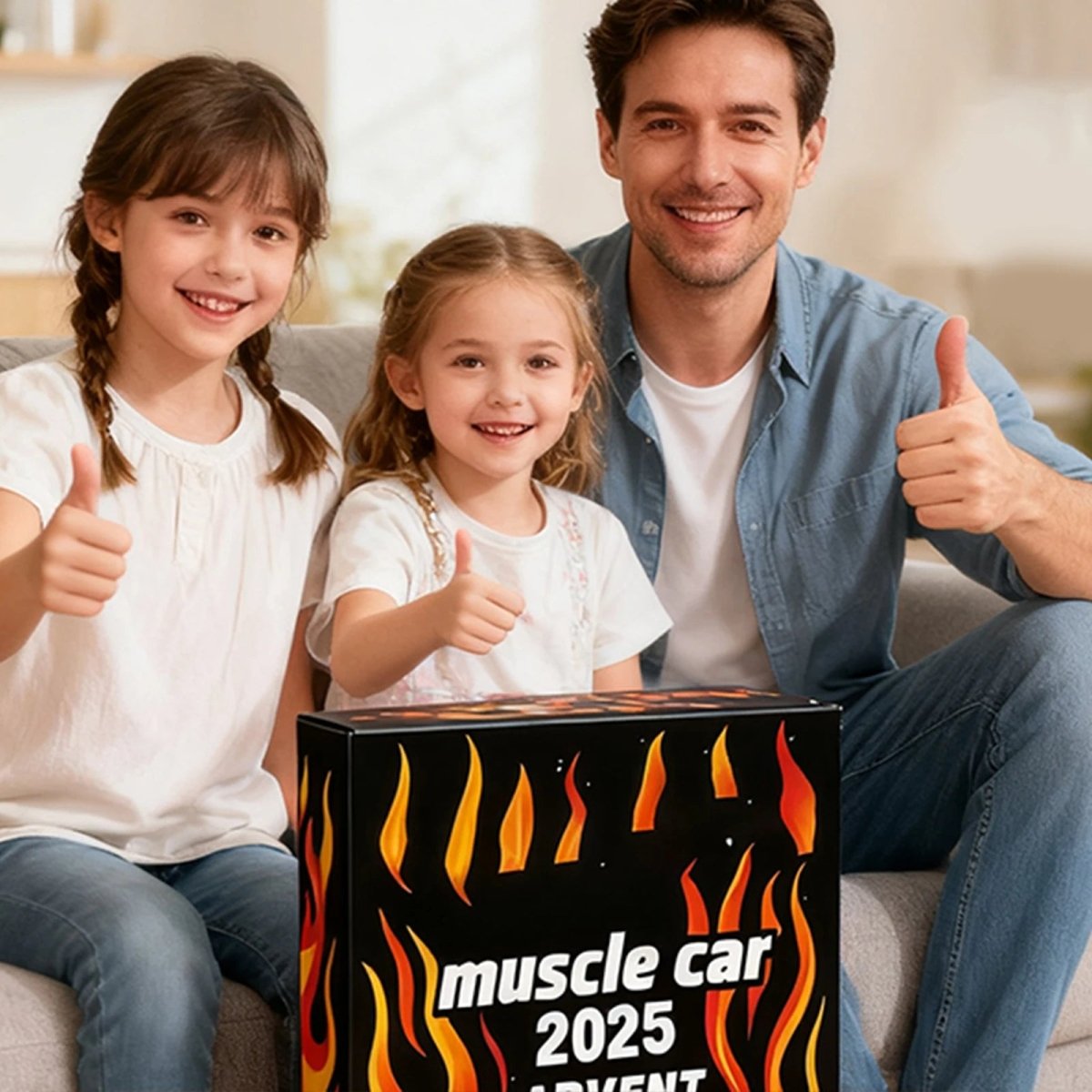 Calendrier de l'Avent 2D pour enfants avec 24 voitures surprises
