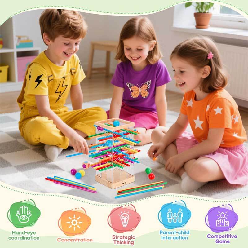 Jeu de société éducatif en bois pour enfants