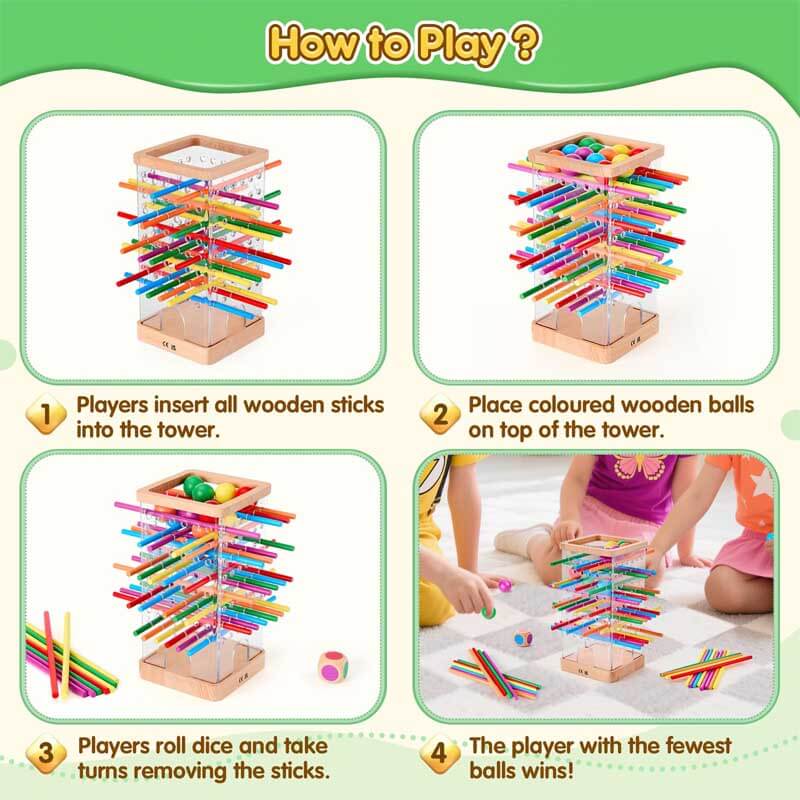 Jeu de société éducatif en bois pour enfants