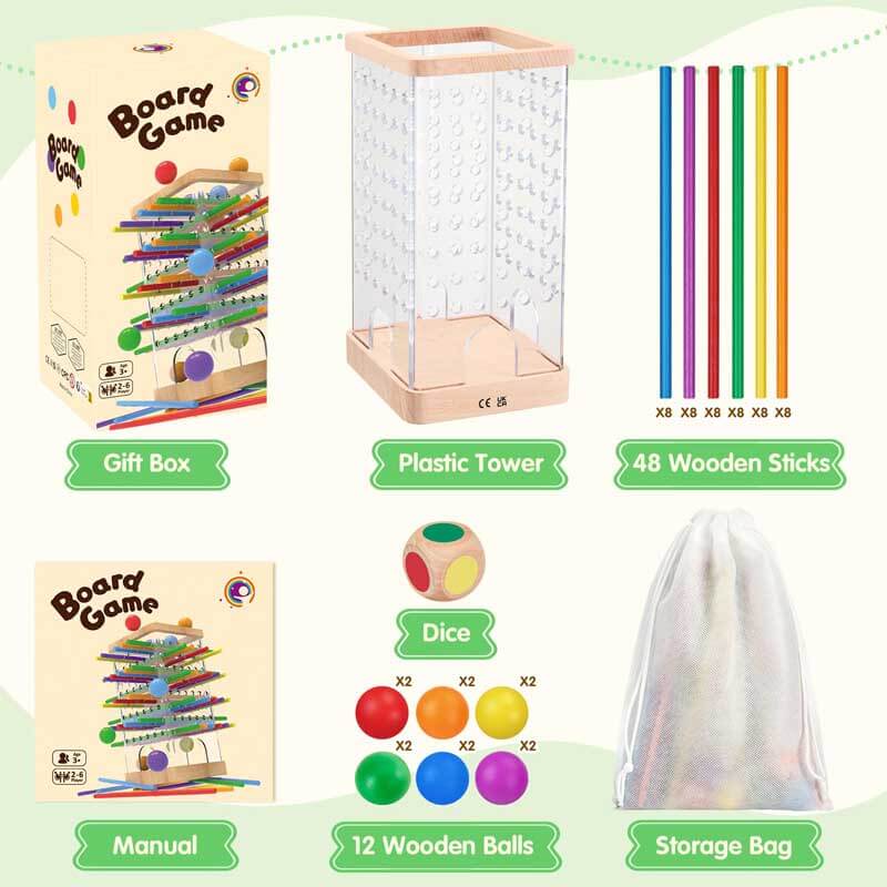 Jeu de société éducatif en bois pour enfants