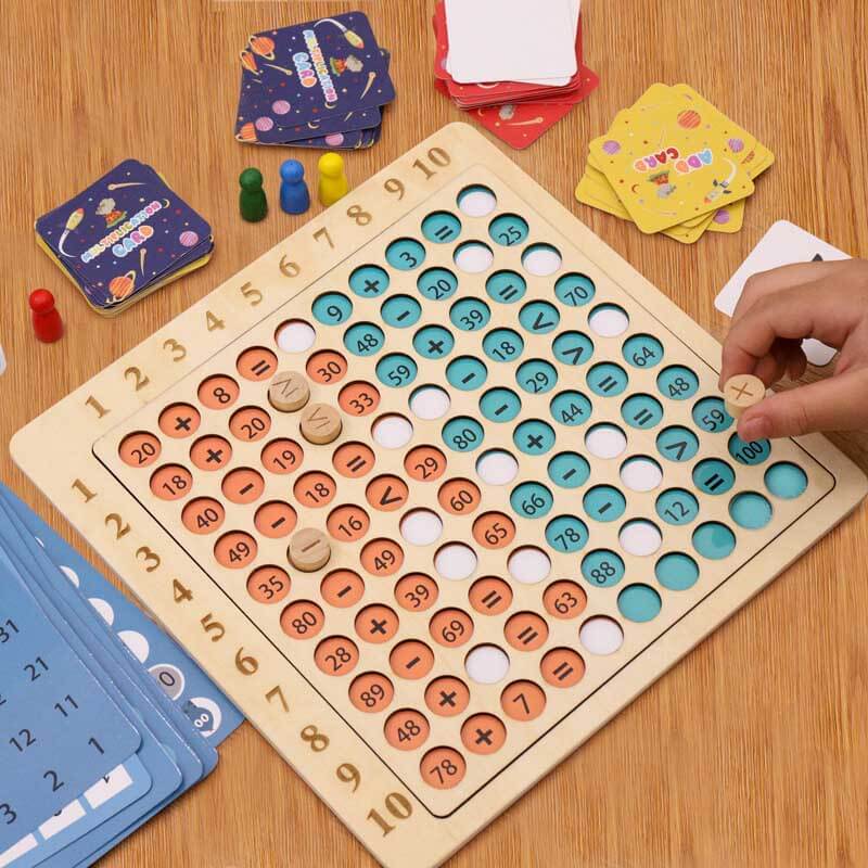 Jeu de société éducatif de multiplication et d'addition pour enfants