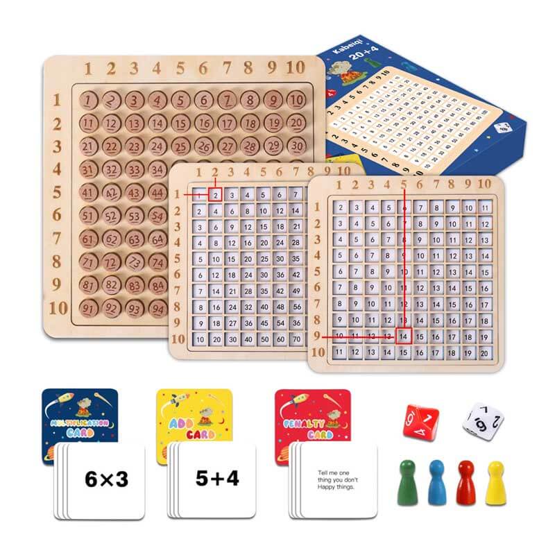 Jeu de société éducatif de multiplication et d'addition pour enfants
