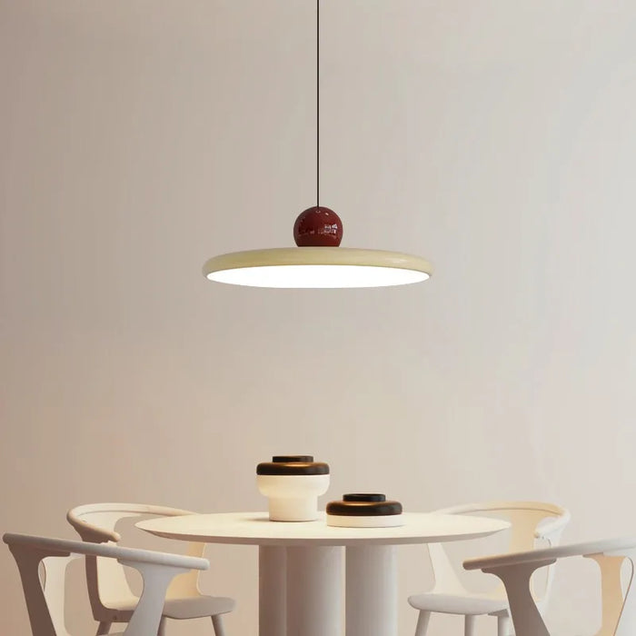 Lampe suspendue moderne | Conception de disque en verre inspirée du Bauhaus