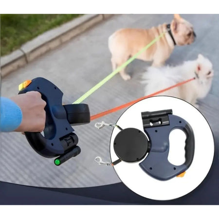 Laisse Double pour Chien – Anti-Nœuds LED – Promenade Facile
