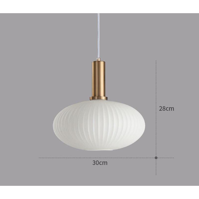 Lampe à Suspension Verre Nervuré Vintage 1 Lumière Or E27 | Sansotis