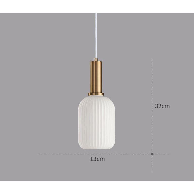 Lampe à Suspension Verre Nervuré Vintage 1 Lumière Or E27 | Sansotis
