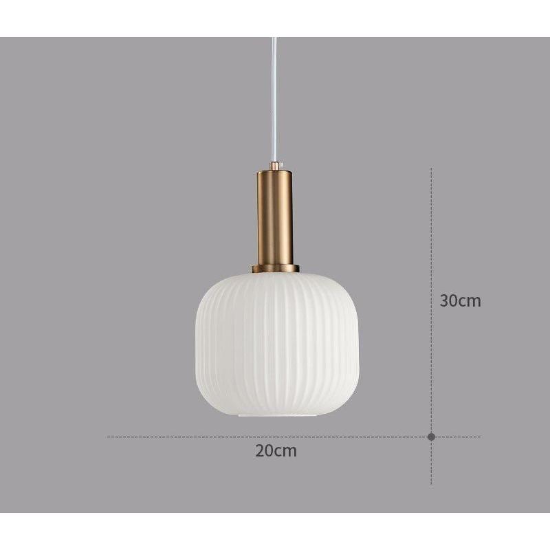 Lampe à Suspension Verre Nervuré Vintage 1 Lumière Or E27 | Sansotis