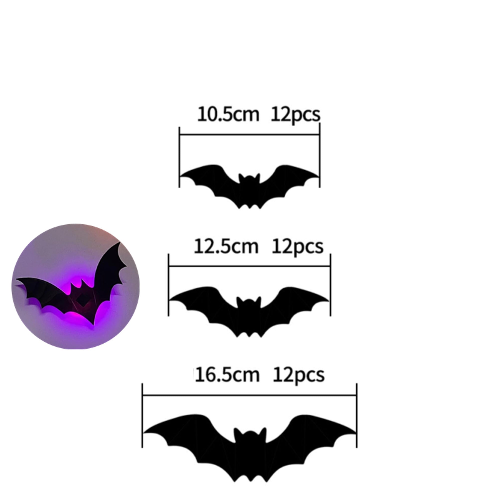 Autocollants de décoration murale d'Halloween à LED avec un design qui brille dans le noir pour un décor de maison hantée intérieure ou extérieure, design de décoration 3D éclairé