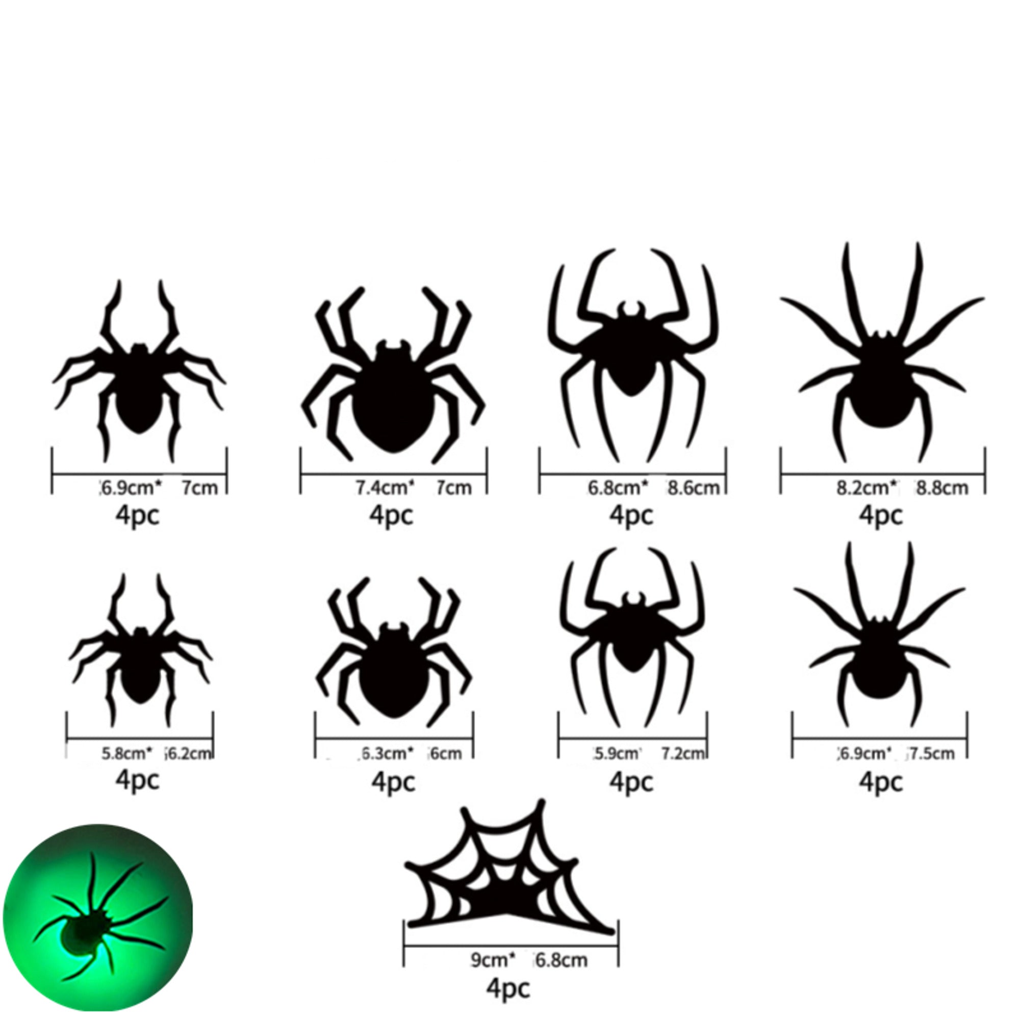 Autocollants de décoration murale d'Halloween à LED avec un design qui brille dans le noir pour un décor de maison hantée intérieure ou extérieure, design de décoration 3D éclairé