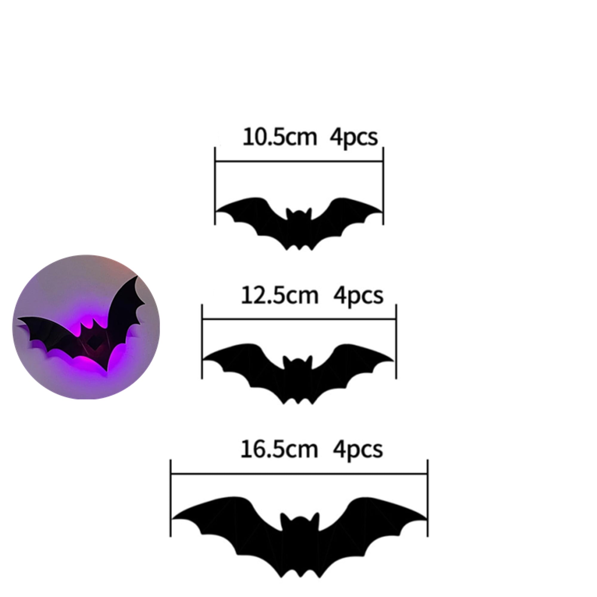 Autocollants de décoration murale d'Halloween à LED avec un design qui brille dans le noir pour un décor de maison hantée intérieure ou extérieure, design de décoration 3D éclairé