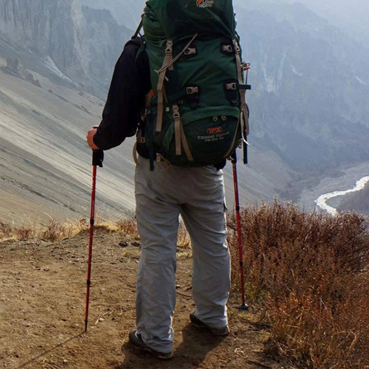 Bâtons de trekking ultralégers réglables en alliage d'aluminium pour les longues randonnées