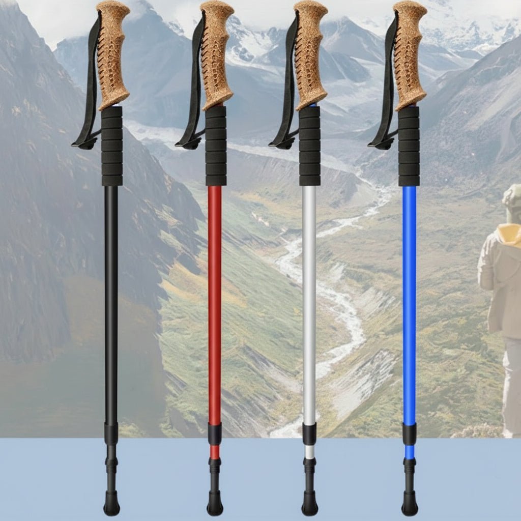 Bâtons de trekking ultralégers réglables en alliage d'aluminium pour les longues randonnées