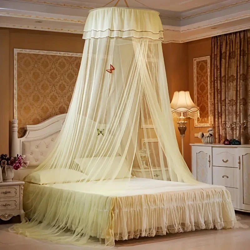 Moustiquaire en forme de dôme élégante avec décor de papillons lumineux