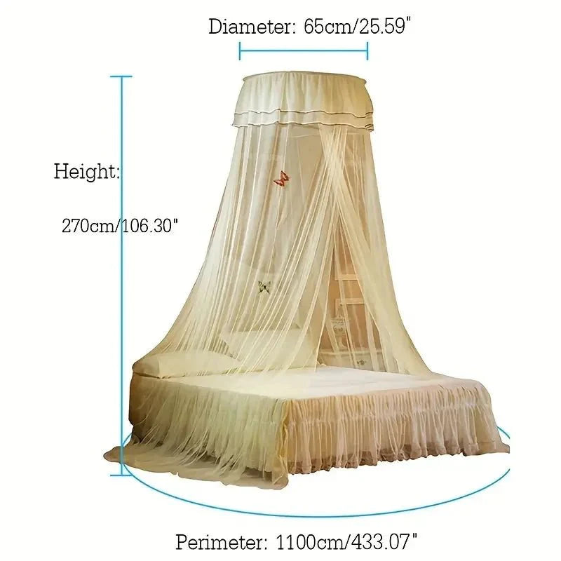 Moustiquaire en forme de dôme élégante avec décor de papillons lumineux