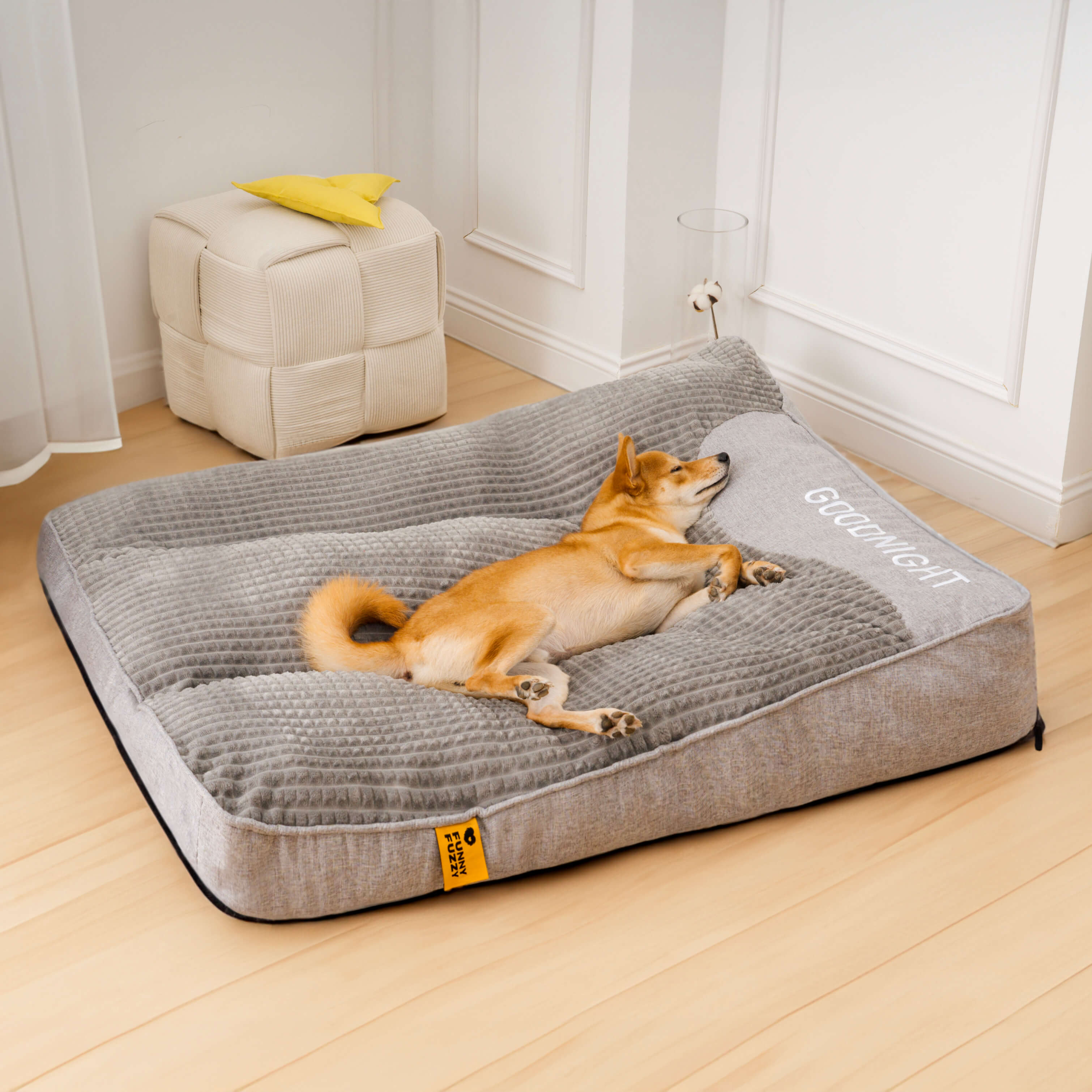 Coussin Orthopédique pour Chien Grand – Lit de Chien Luxe en Mousse à Mémoire avec Oreiller