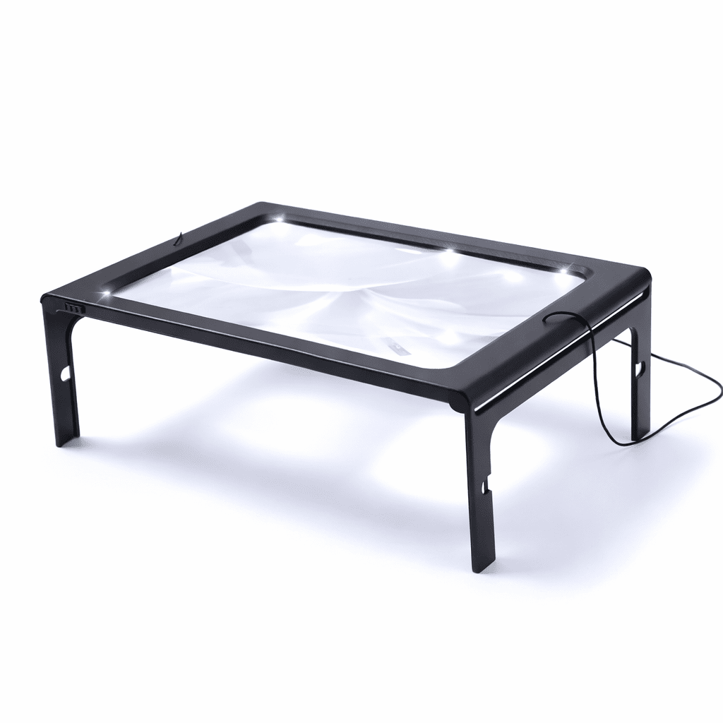 Loupe de lecture de bureau pliable 3x avec éclairage LED