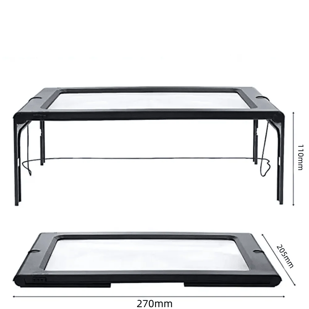 Loupe de lecture de bureau pliable 3x avec éclairage LED