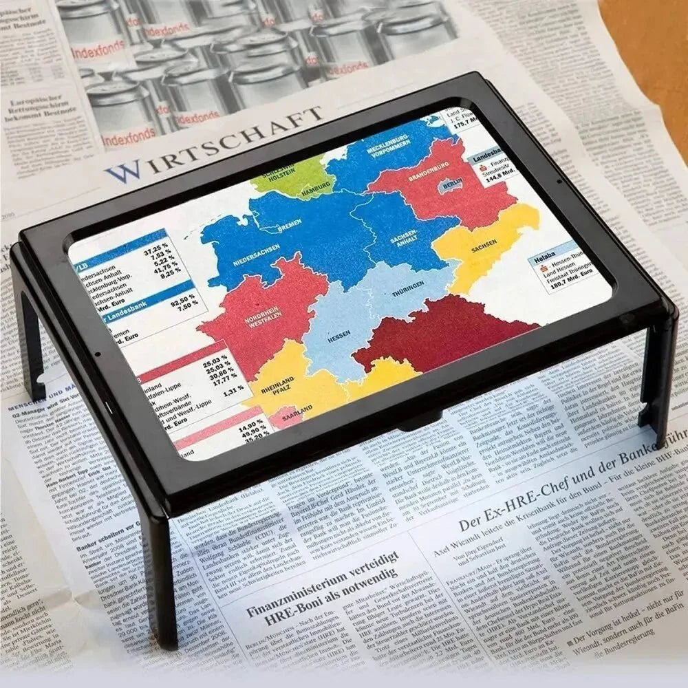 Loupe de lecture de bureau pliable 3x avec éclairage LED