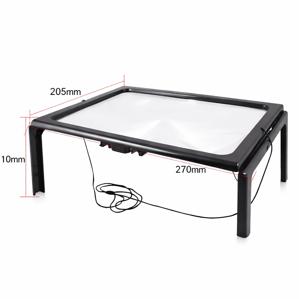 Loupe de lecture de bureau pliable 3x avec éclairage LED